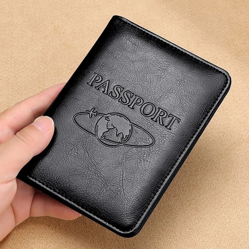 Leather Passport Cover - Unisex Echtes Leder Passport Abdeckung RFID