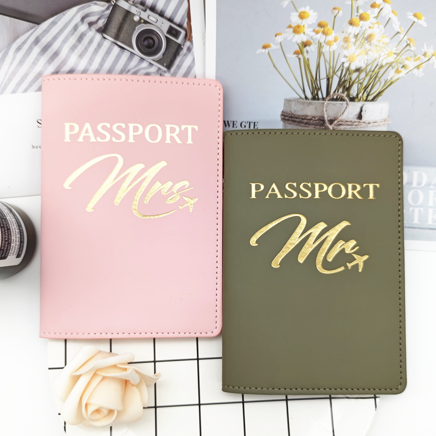 Leather Passport Cover - 2-teiliges Set Mr/Mrs Liebhaber-Paare PU-Leder Reisepasshülle