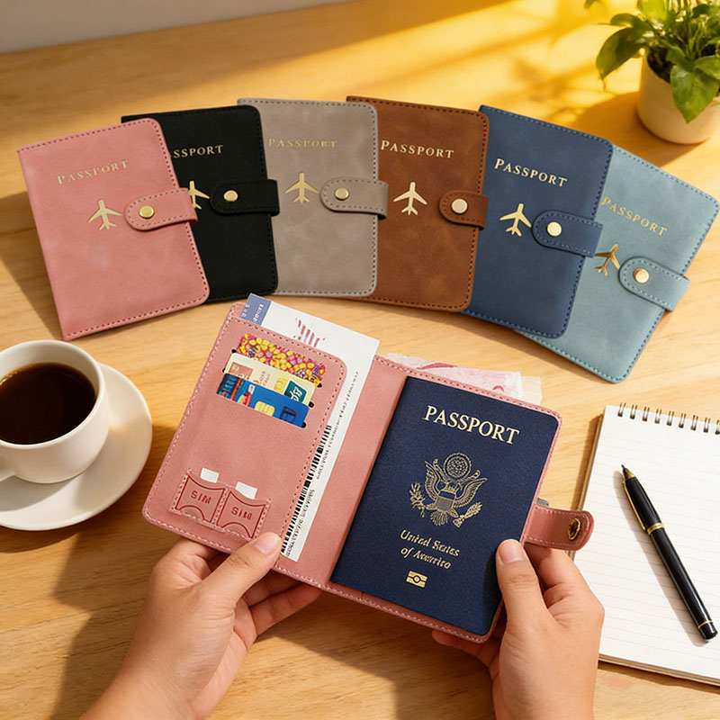 Leather Passport Cover - Leder-Reisepasshülle für Reiseutensilien Kreditkartenetui Reisepass-Buch für